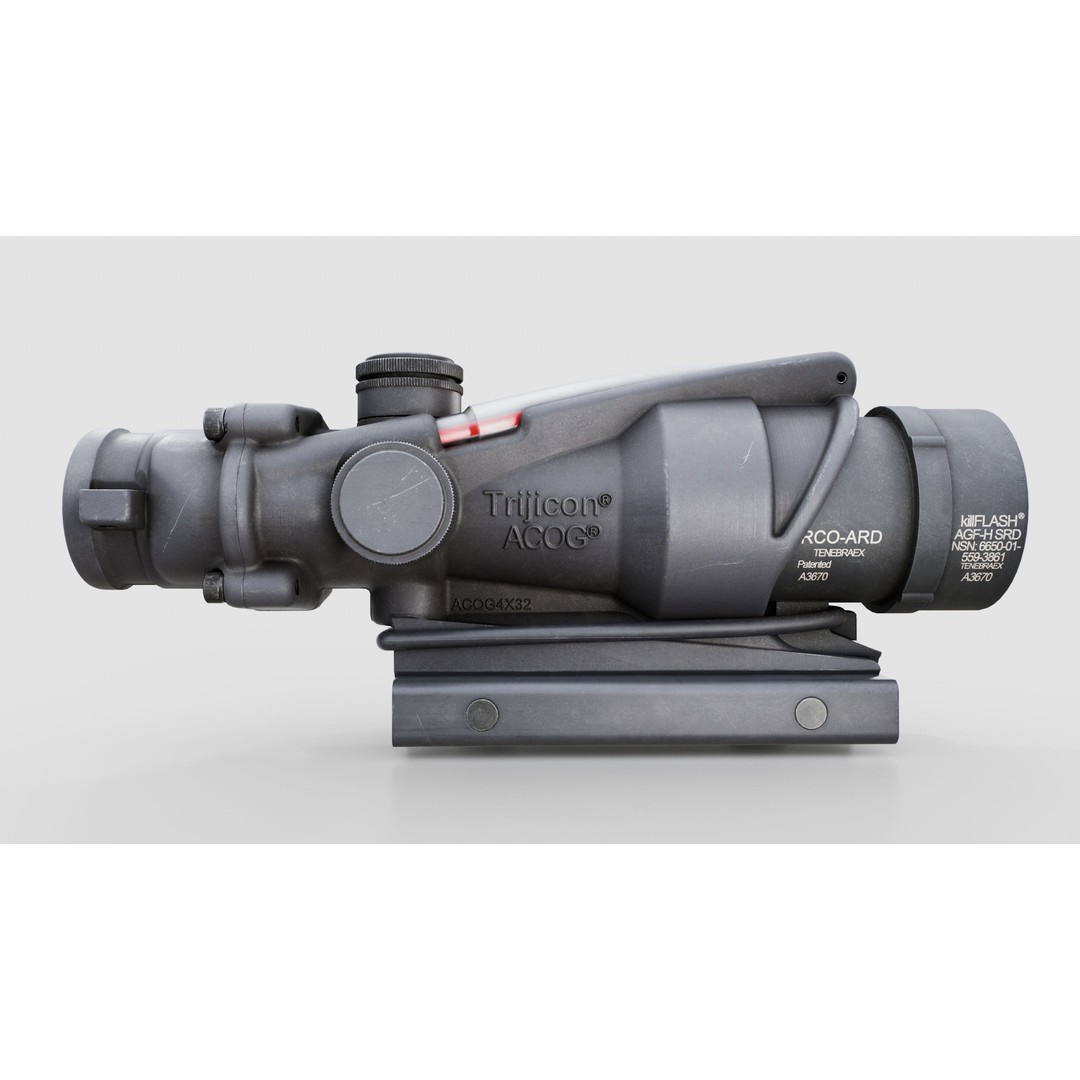 Trijicon ACOG TA31 3D Model – Low Poly Tactical Rifle Scope, FBX - View 18