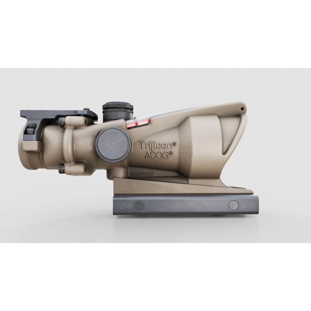 Trijicon ACOG TA31 3D Model – Low Poly Tactical Rifle Scope, FBX - View 19