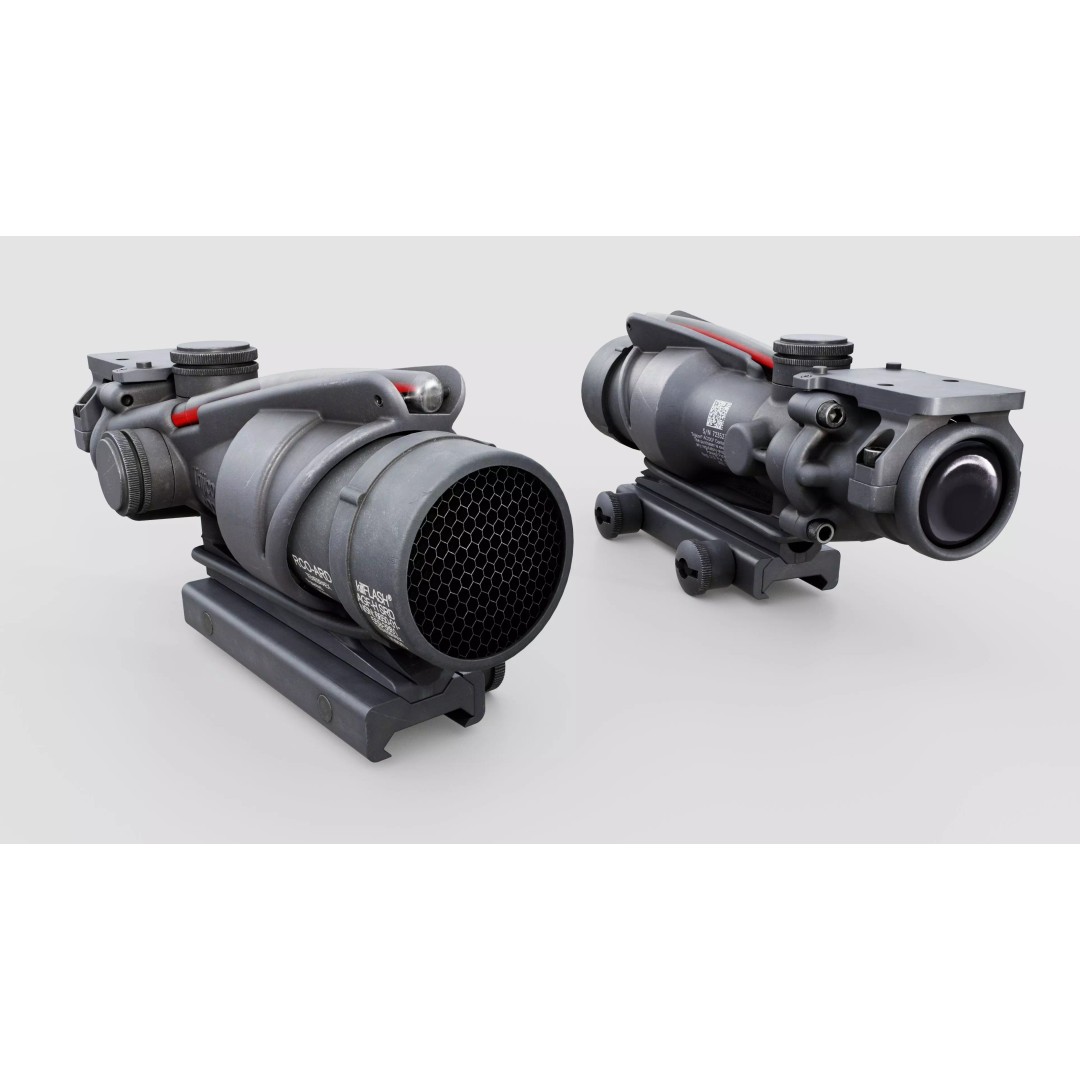 Trijicon ACOG TA31 3D Model – Low Poly Tactical Rifle Scope, FBX - View 2