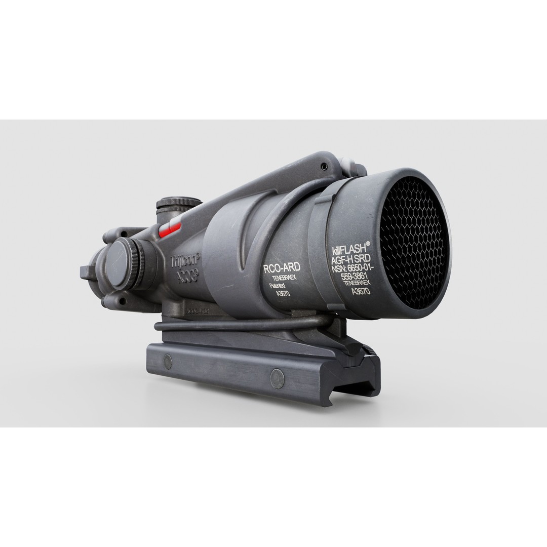 Trijicon ACOG TA31 3D Model – Low Poly Tactical Rifle Scope, FBX - View 21