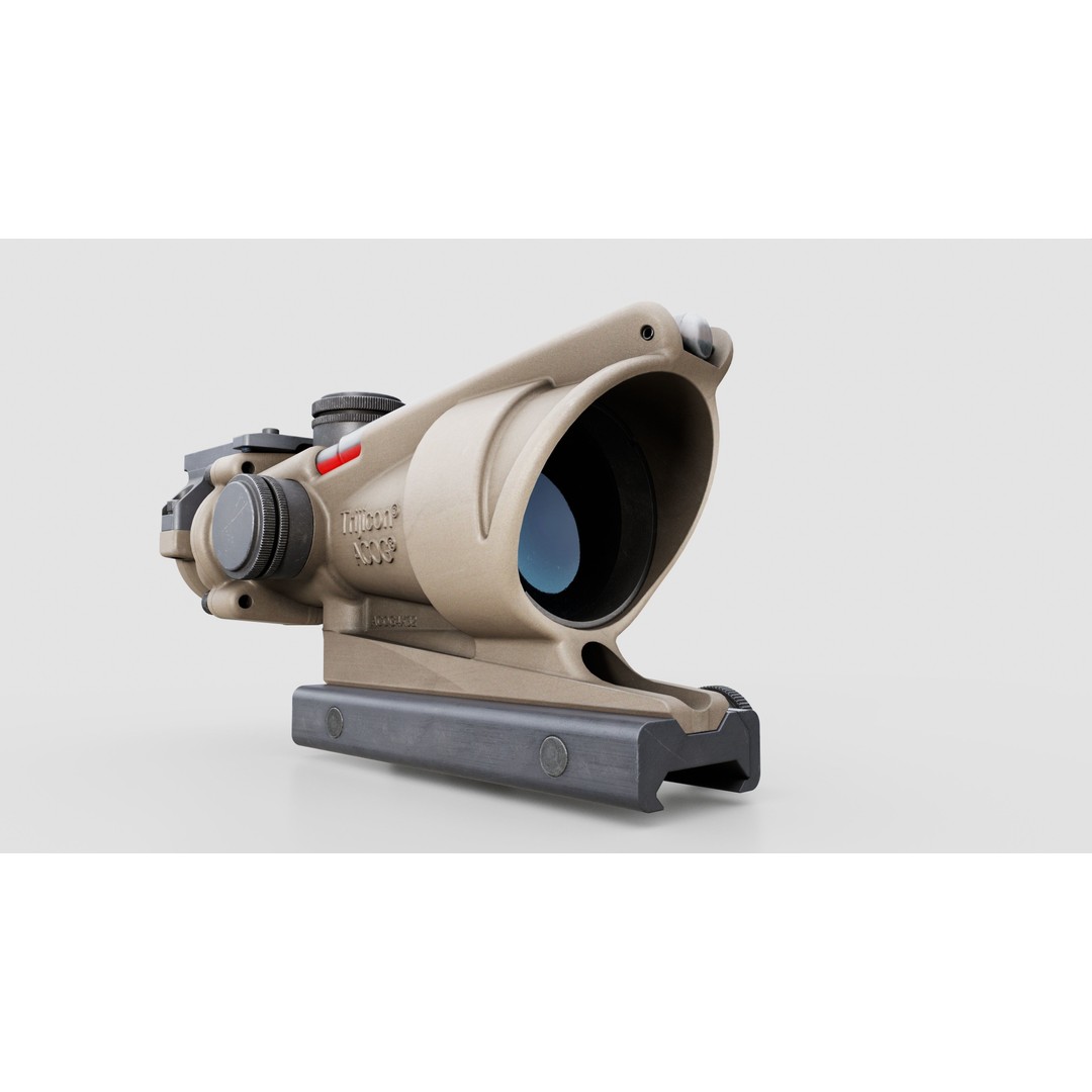 Trijicon ACOG TA31 3D Model – Low Poly Tactical Rifle Scope, FBX - View 22