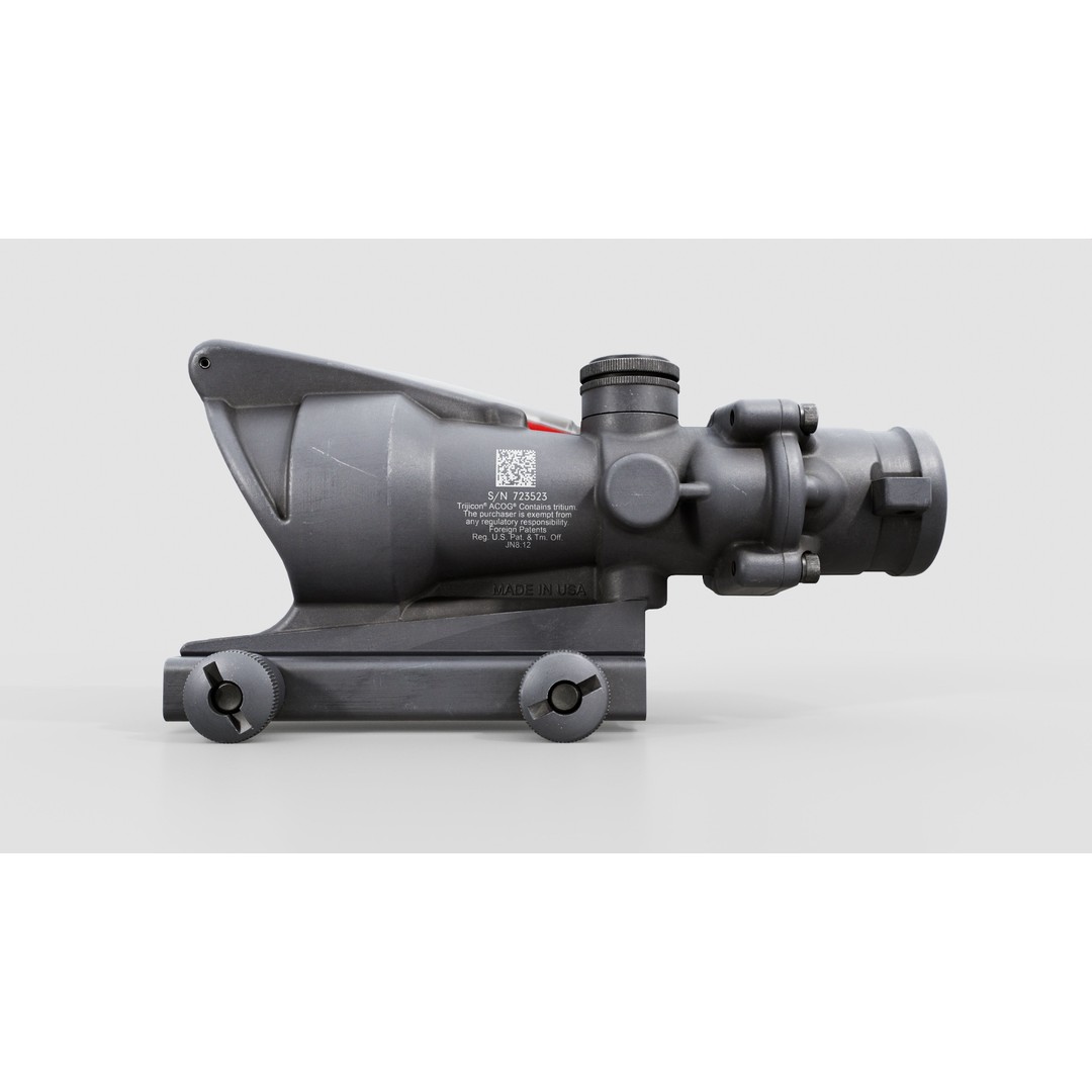Trijicon ACOG TA31 3D Model – Low Poly Tactical Rifle Scope, FBX - View 7