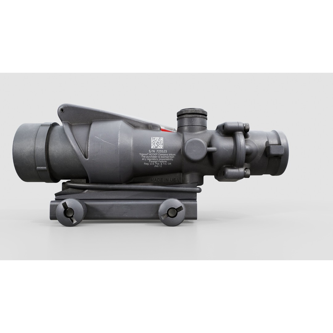 Trijicon ACOG TA31 3D Model – Low Poly Tactical Rifle Scope, FBX - View 8
