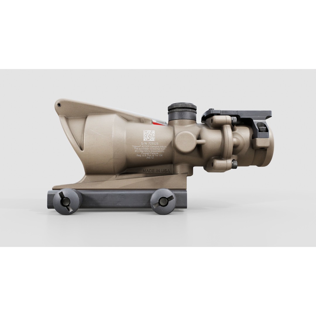 Trijicon ACOG TA31 3D Model – Low Poly Tactical Rifle Scope, FBX - View 9