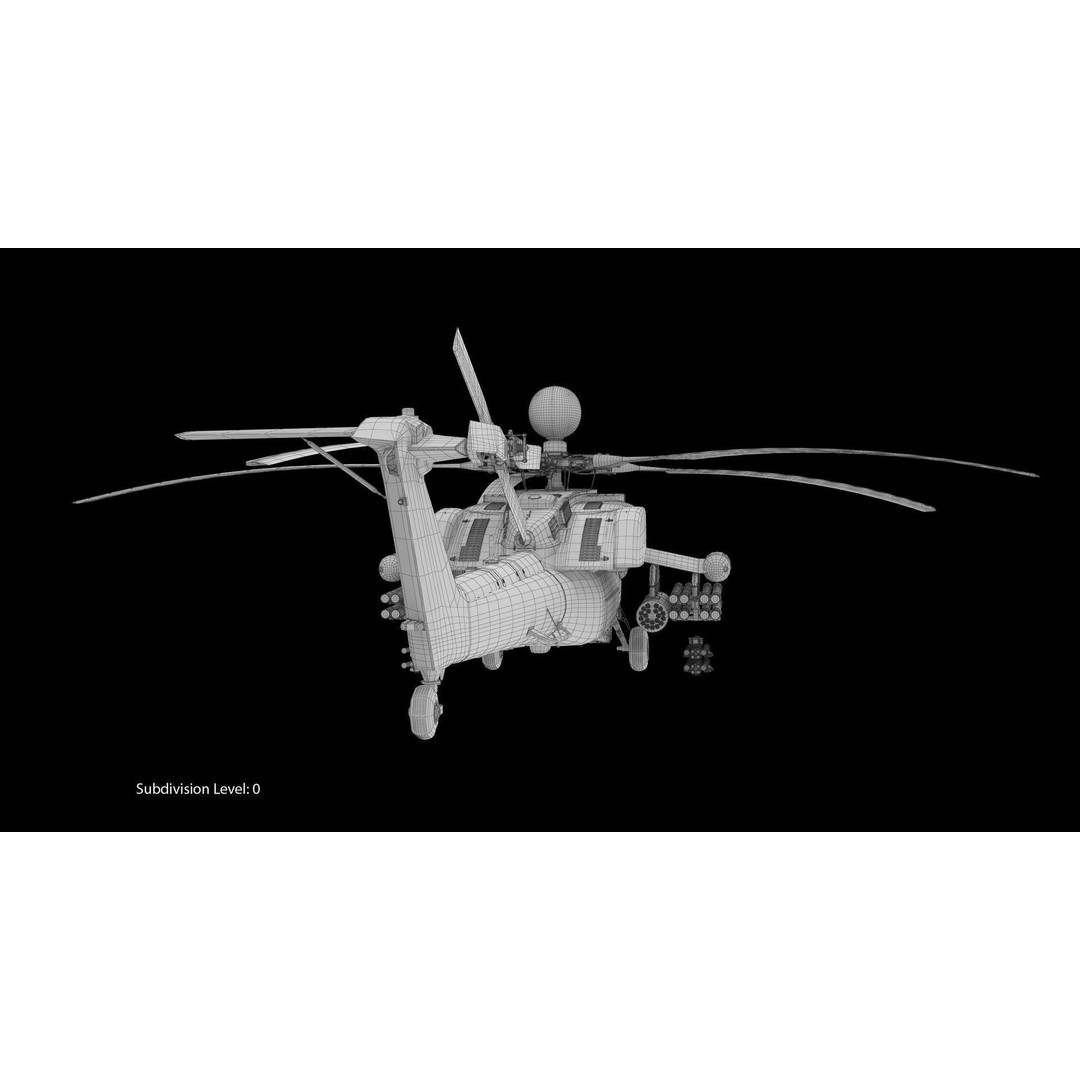 Mi-28N Gray 3D Model – Low Poly Military Helicopter, FBX, OBJ - View 13