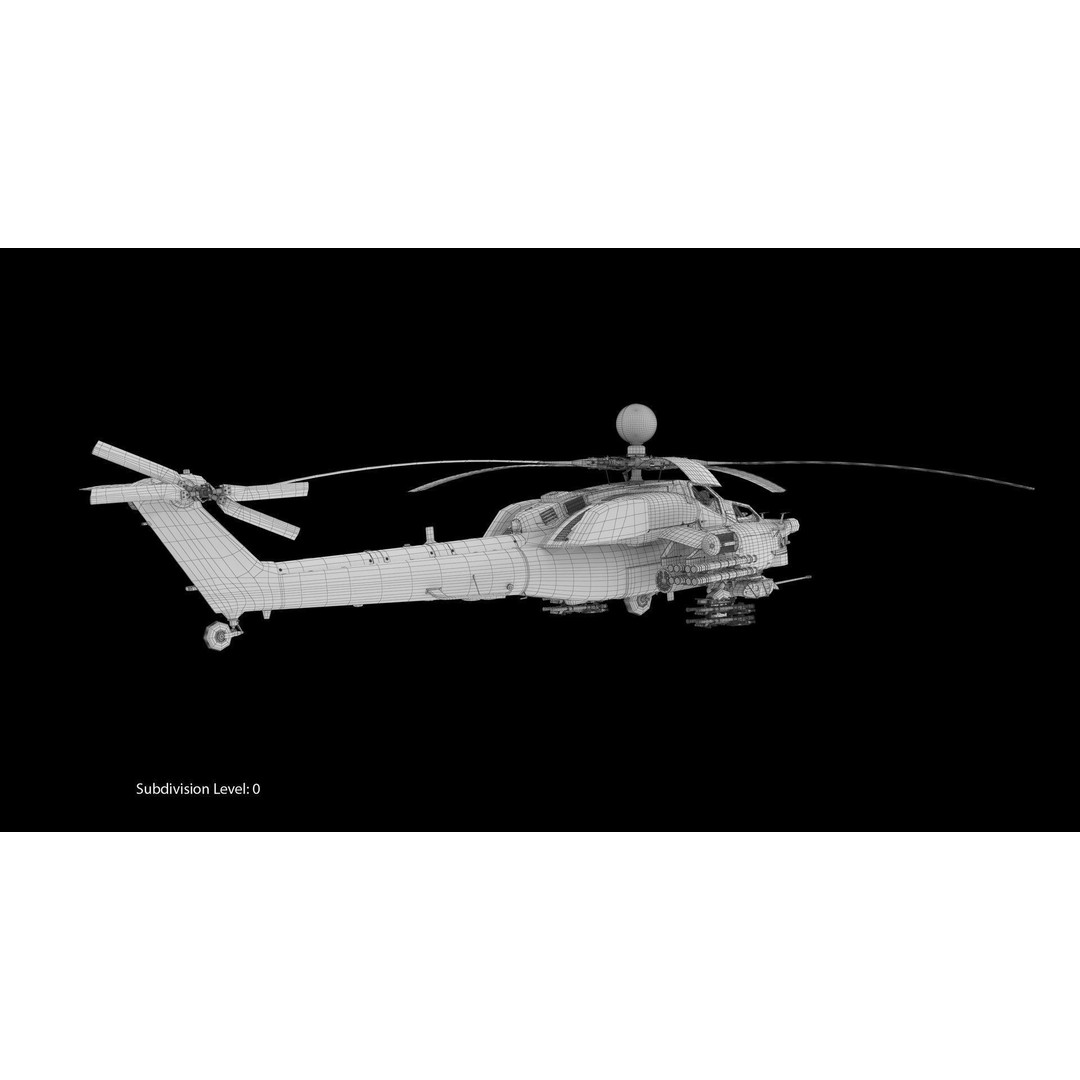 Mi-28N Gray 3D Model – Low Poly Military Helicopter, FBX, OBJ - View 16