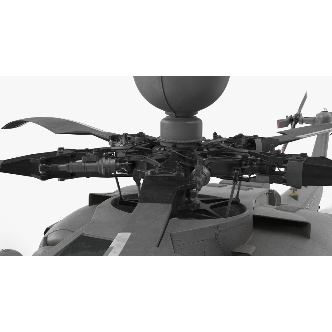 Mi-28N Gray 3D Model – Low Poly Military Helicopter, FBX, OBJ - View 24