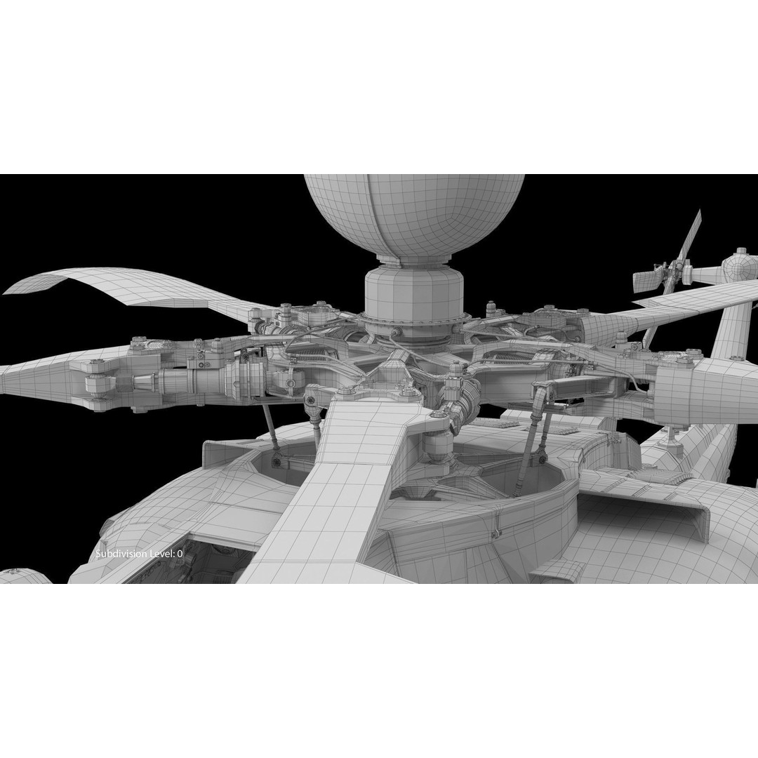 Mi-28N Gray 3D Model – Low Poly Military Helicopter, FBX, OBJ - View 25