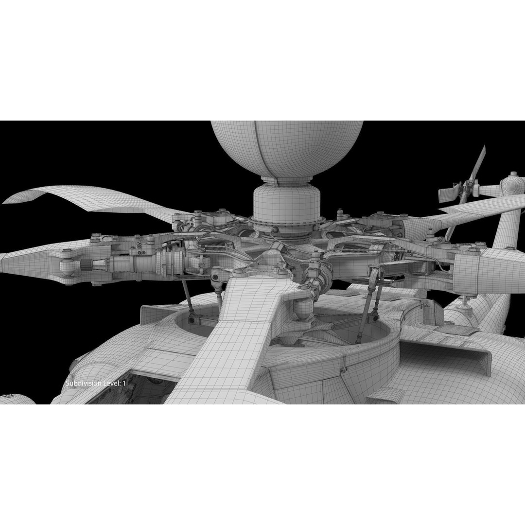 Mi-28N Gray 3D Model – Low Poly Military Helicopter, FBX, OBJ - View 26