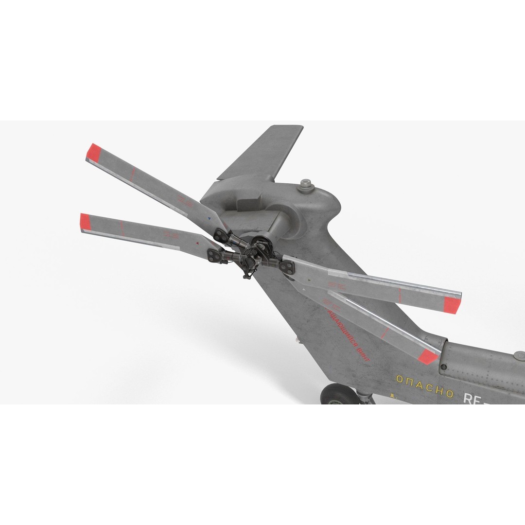 Mi-28N Gray 3D Model – Low Poly Military Helicopter, FBX, OBJ - View 27