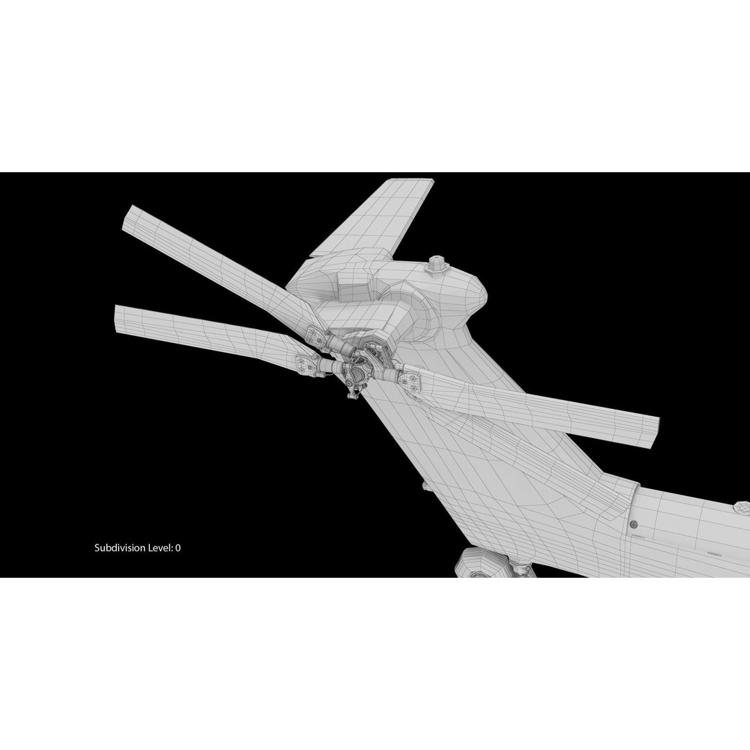 Mi-28N Gray 3D Model – Low Poly Military Helicopter, FBX, OBJ - View 28