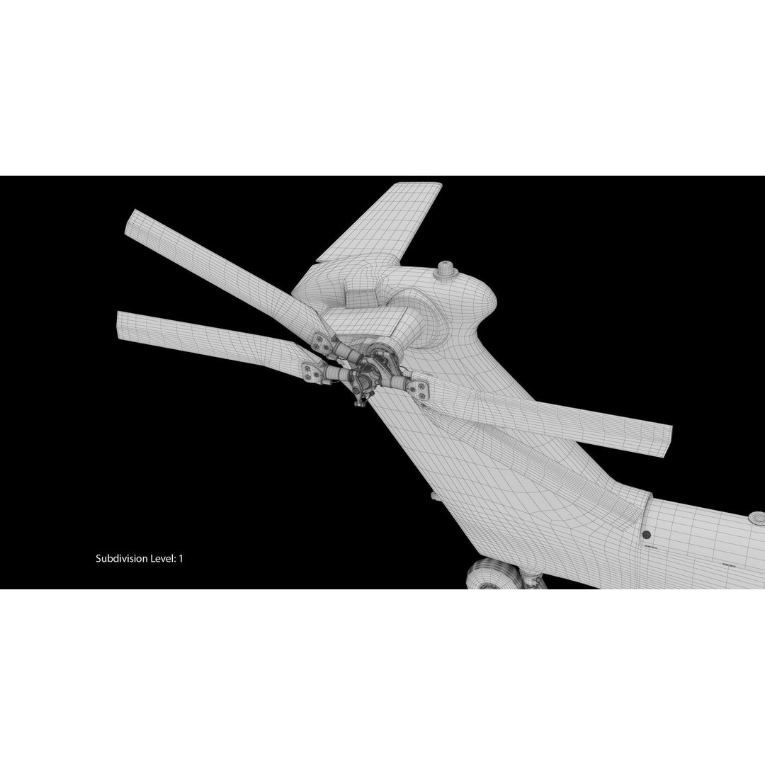 Mi-28N Gray 3D Model – Low Poly Military Helicopter, FBX, OBJ - View 29