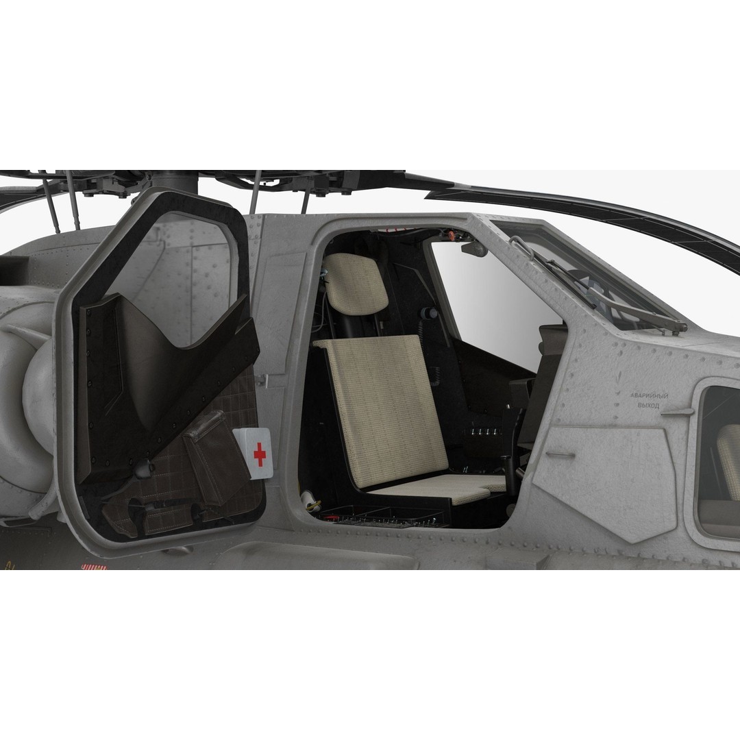 Mi-28N Gray 3D Model – Low Poly Military Helicopter, FBX, OBJ - View 30