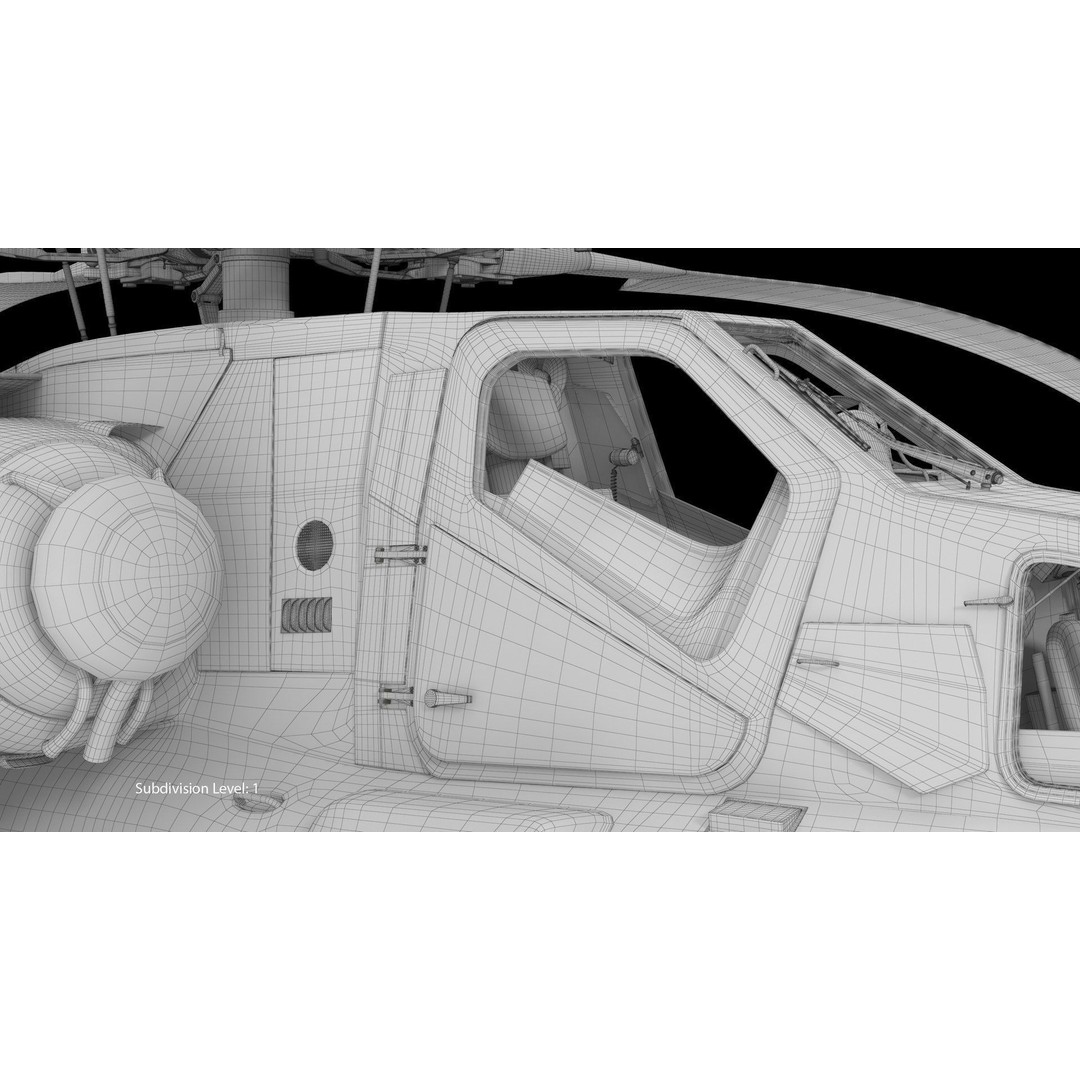 Mi-28N Gray 3D Model – Low Poly Military Helicopter, FBX, OBJ - View 32