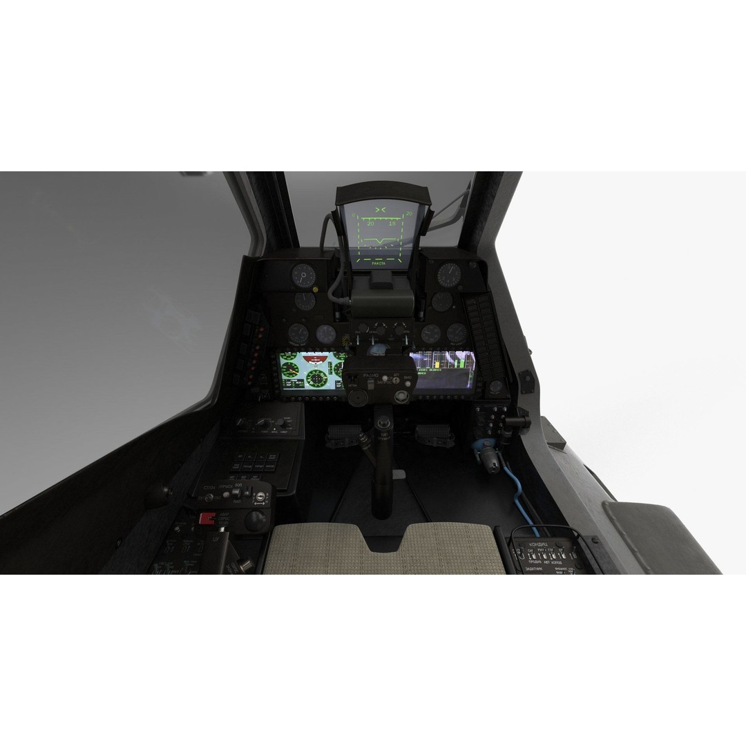 Mi-28N Gray 3D Model – Low Poly Military Helicopter, FBX, OBJ - View 36