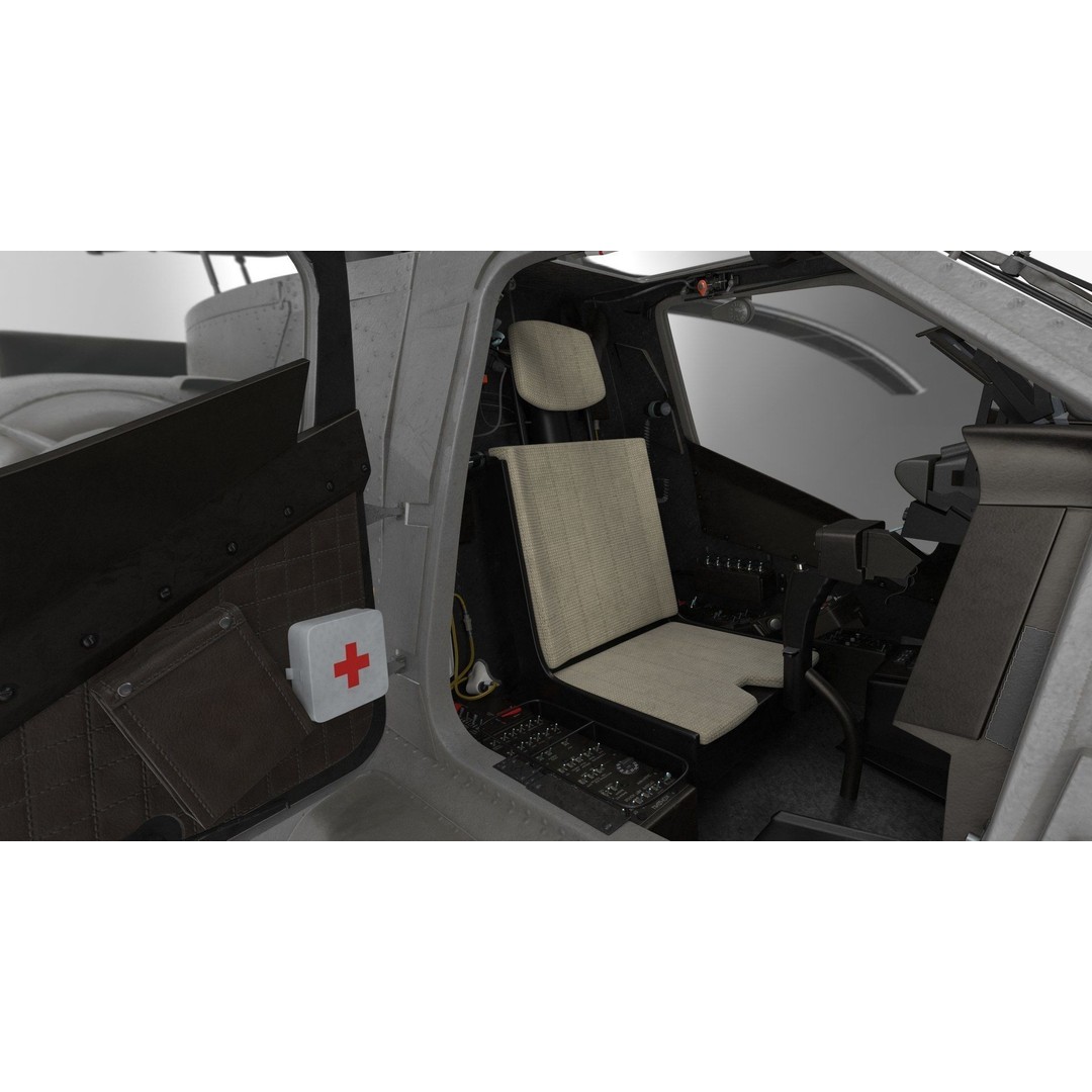Mi-28N Gray 3D Model – Low Poly Military Helicopter, FBX, OBJ - View 39