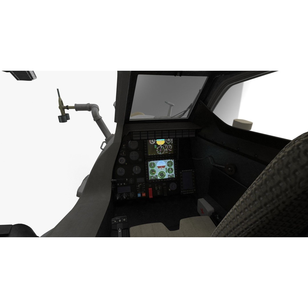 Mi-28N Gray 3D Model – Low Poly Military Helicopter, FBX, OBJ - View 42