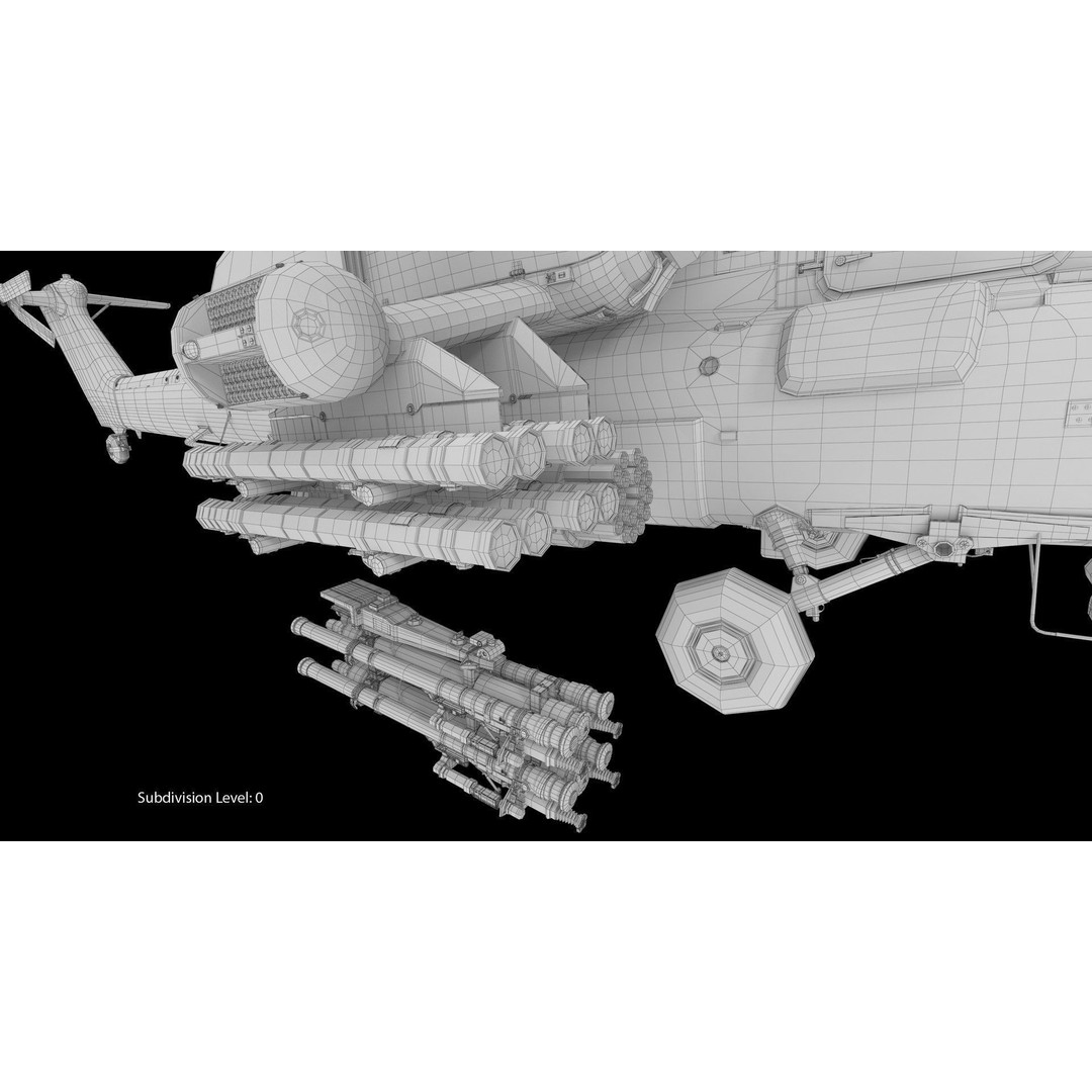 Mi-28N Gray 3D Model – Low Poly Military Helicopter, FBX, OBJ - View 49