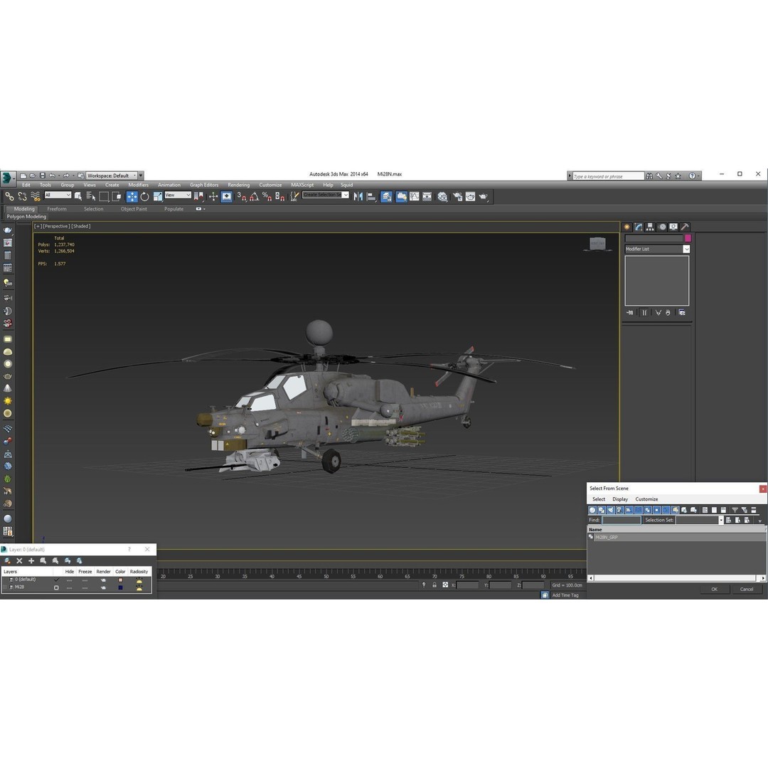 Mi-28N Gray 3D Model – Low Poly Military Helicopter, FBX, OBJ - View 58