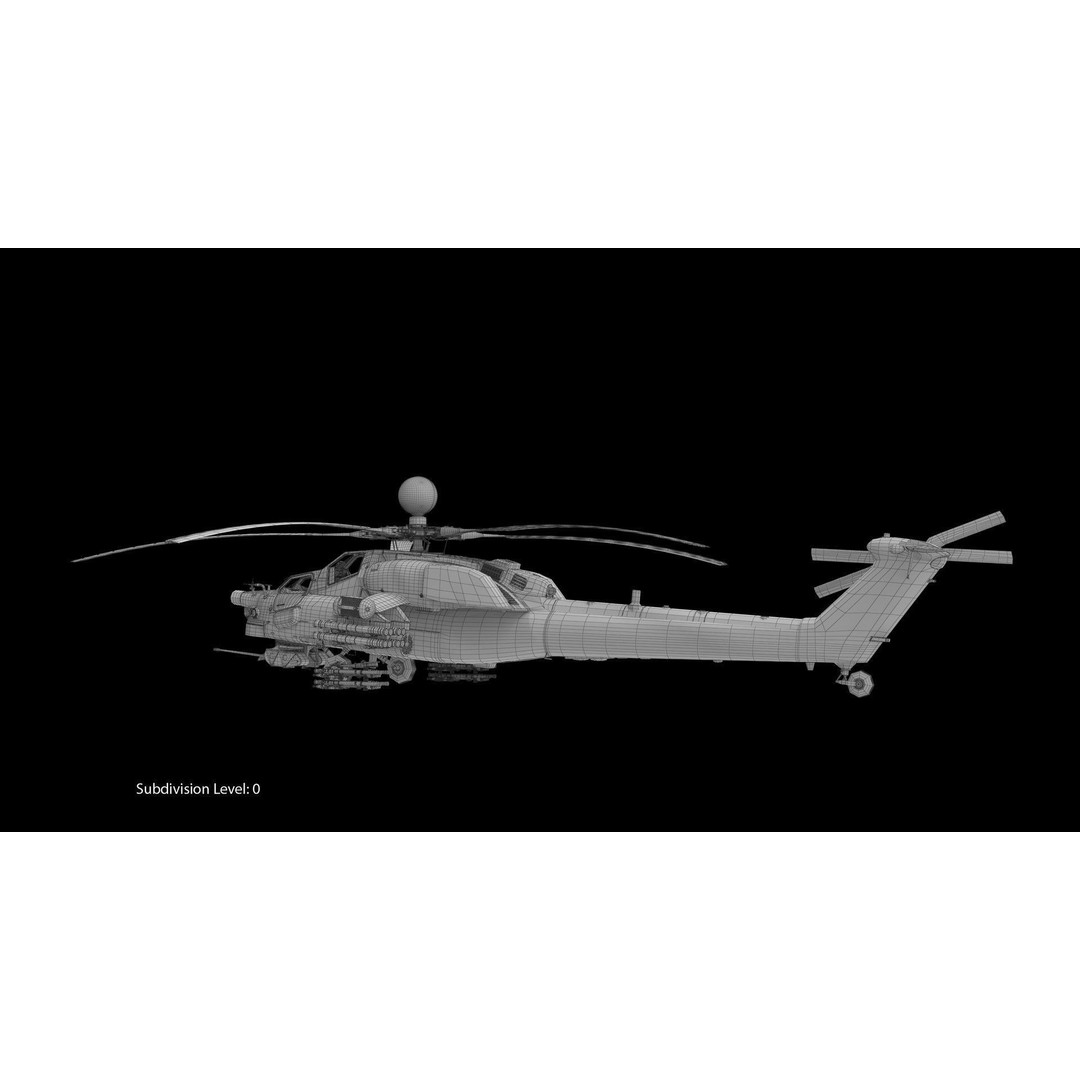 Mi-28N Gray 3D Model – Low Poly Military Helicopter, FBX, OBJ - View 7