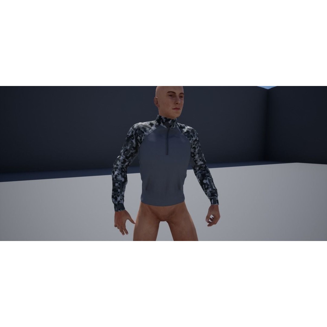 Tactical Shirt 3D Model – Low Poly Game Asset, Rigged, PBR