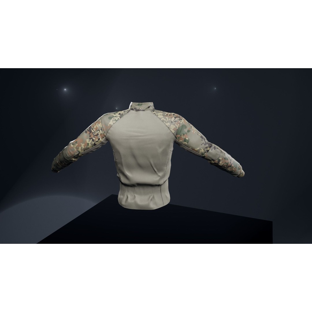 Tactical Shirt 3D Model – Low Poly Game Asset, Rigged, PBR - View 10