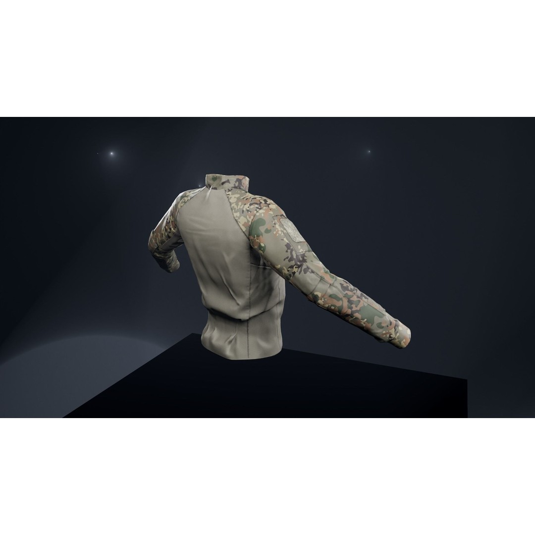 Tactical Shirt 3D Model – Low Poly Game Asset, Rigged, PBR - View 11