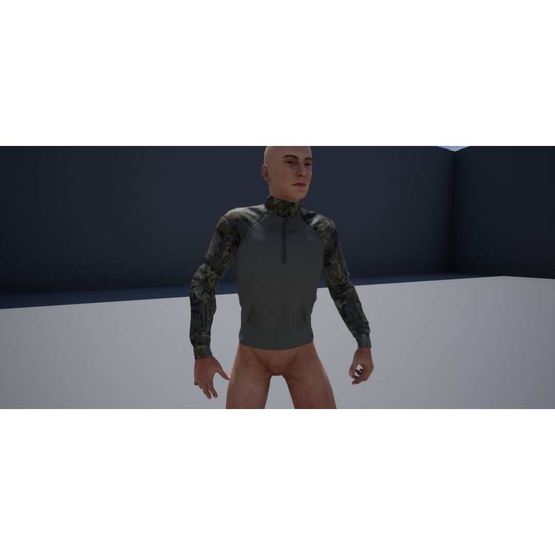Tactical Shirt 3D Model – Low Poly Game Asset, Rigged, PBR - View 14
