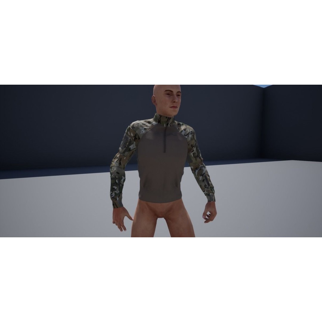 Tactical Shirt 3D Model – Low Poly Game Asset, Rigged, PBR - View 17