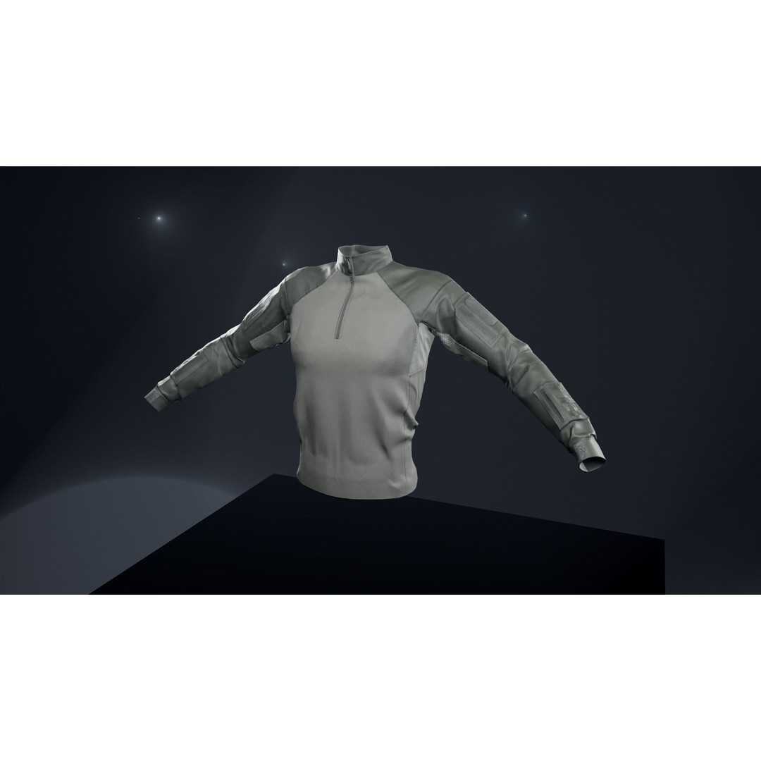Tactical Shirt 3D Model – Low Poly Game Asset, Rigged, PBR - View 4
