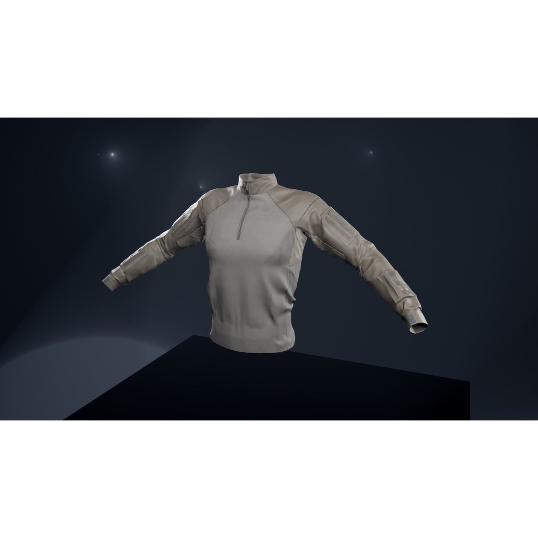 Tactical Shirt 3D Model – Low Poly Game Asset, Rigged, PBR - View 5
