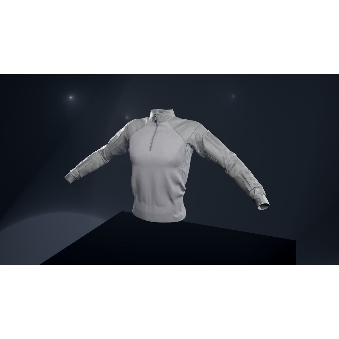 Tactical Shirt 3D Model – Low Poly Game Asset, Rigged, PBR - View 6