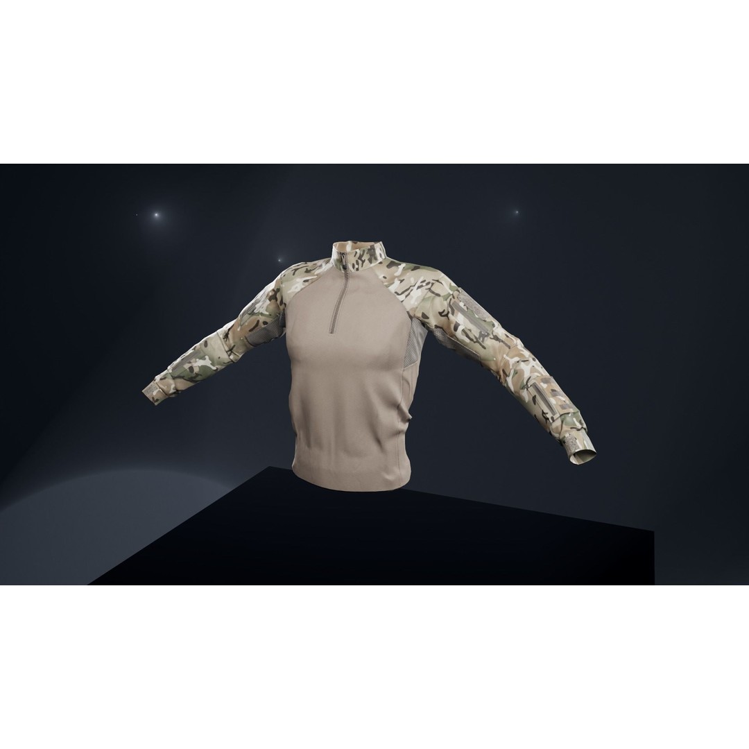 Tactical Shirt 3D Model – Low Poly Game Asset, Rigged, PBR - View 7