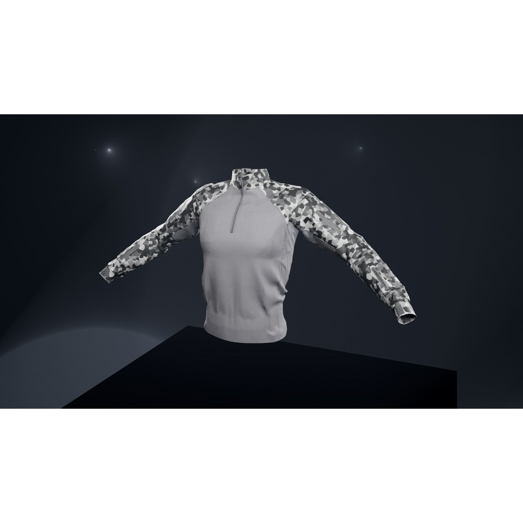 Tactical Shirt 3D Model – Low Poly Game Asset, Rigged, PBR - View 8