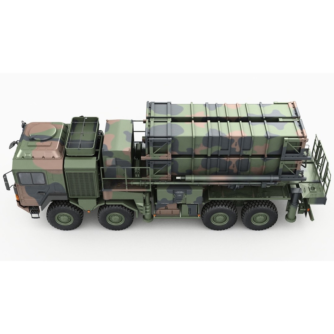 MIM-104 Patriot Battery 3D Model – Military Vehicle, FBX, OBJ - View 14