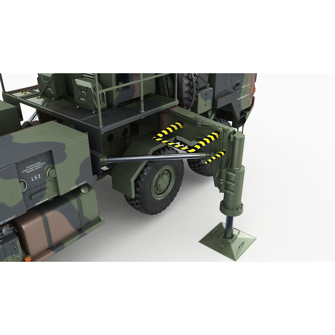 MIM-104 Patriot Battery 3D Model – Military Vehicle, FBX, OBJ - View 25