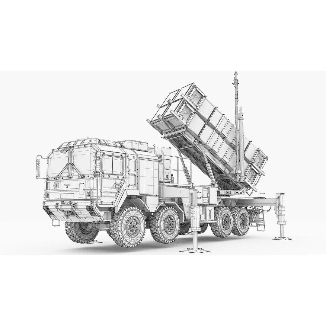 MIM-104 Patriot Battery 3D Model – Military Vehicle, FBX, OBJ - View 27