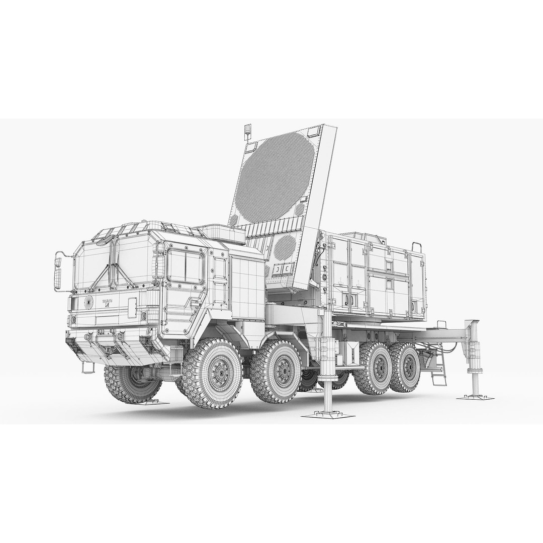 MIM-104 Patriot Battery 3D Model – Military Vehicle, FBX, OBJ - View 28