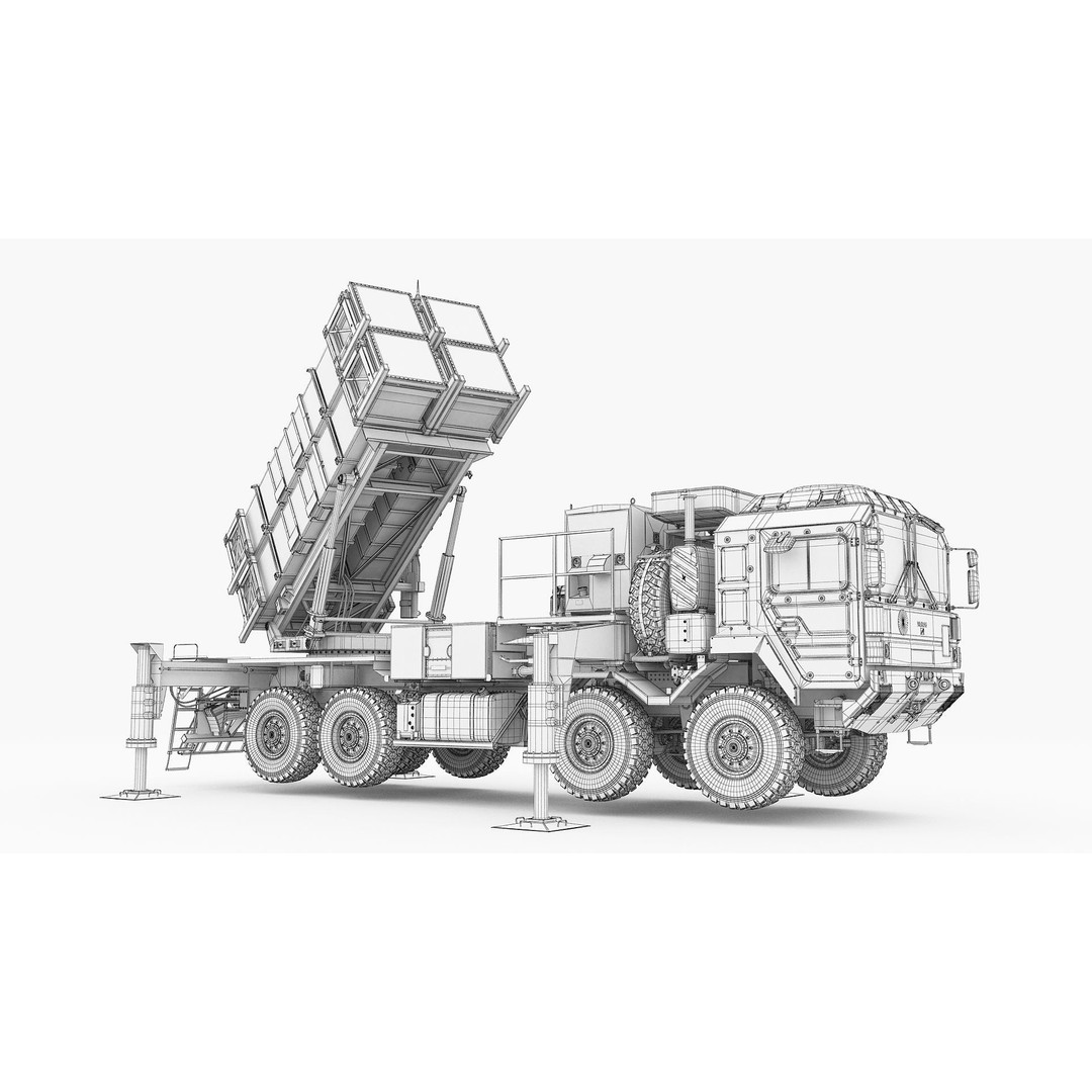 MIM-104 Patriot Battery 3D Model – Military Vehicle, FBX, OBJ - View 29