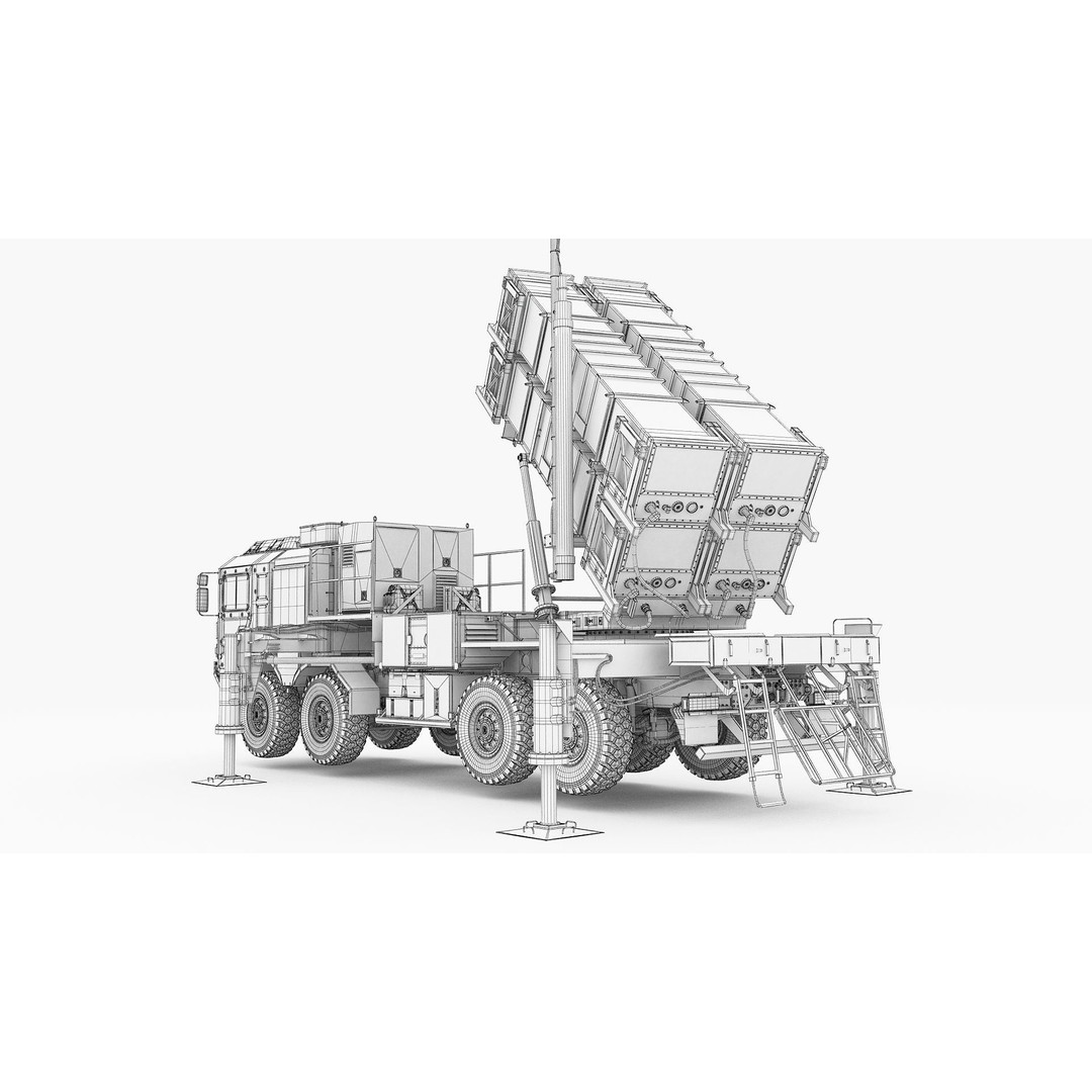 MIM-104 Patriot Battery 3D Model – Military Vehicle, FBX, OBJ - View 31