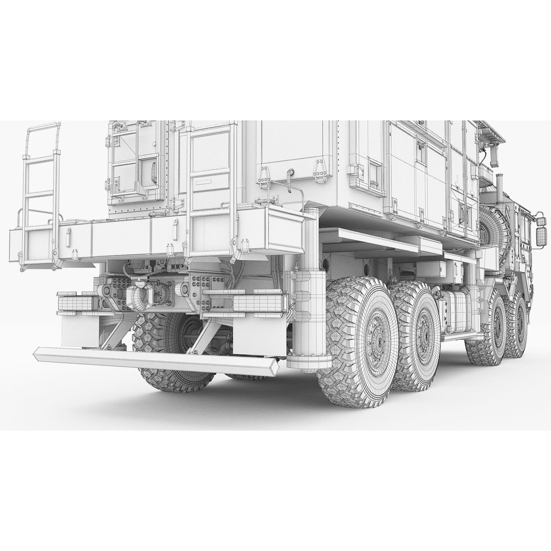 MIM-104 Patriot Battery 3D Model – Military Vehicle, FBX, OBJ - View 33