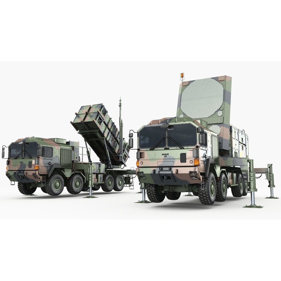 MIM-104 Patriot Battery 3D Model – Military Vehicle, FBX, OBJ - View 4