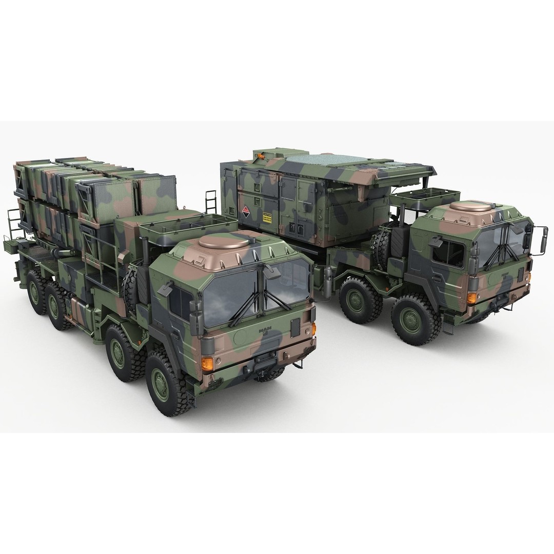 MIM-104 Patriot Battery 3D Model – Military Vehicle, FBX, OBJ - View 6
