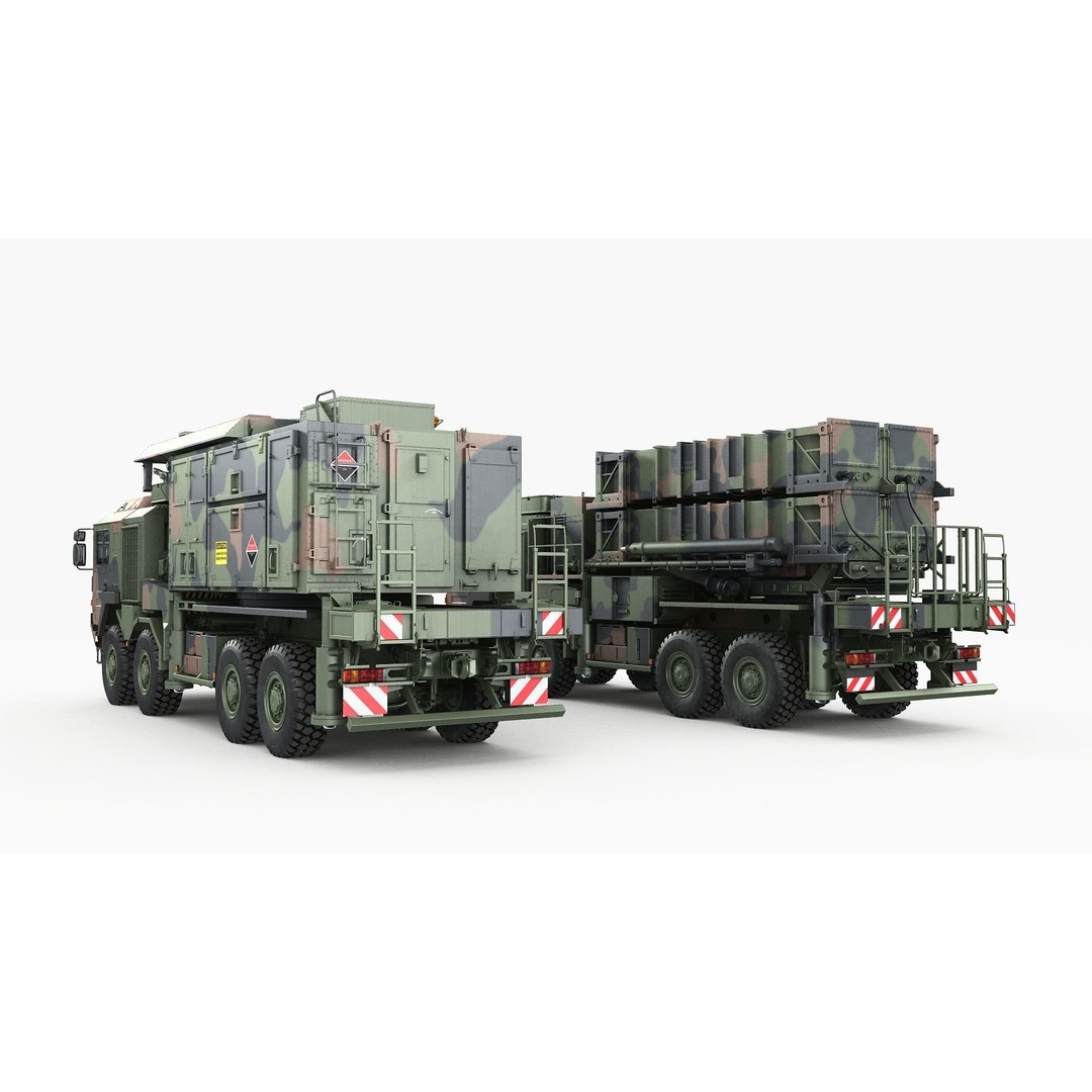 MIM-104 Patriot Battery 3D Model – Military Vehicle, FBX, OBJ - View 7