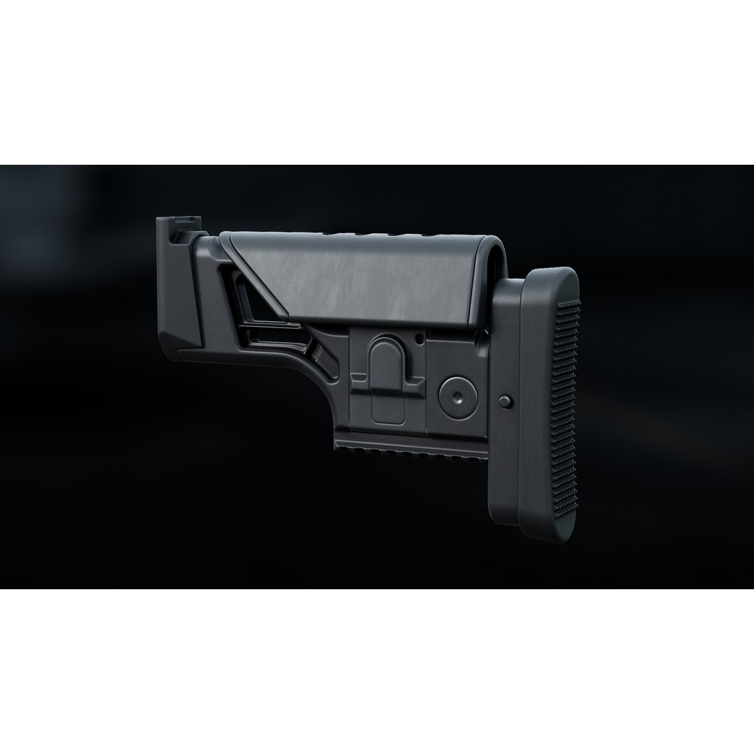 FN MK 20 SSR Stock 3D Model – Low Poly Game Ready Asset, FBX, OBJ