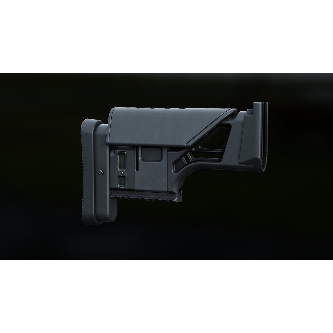 FN MK 20 SSR Stock 3D Model – Low Poly Game Ready Asset, FBX, OBJ - View 11