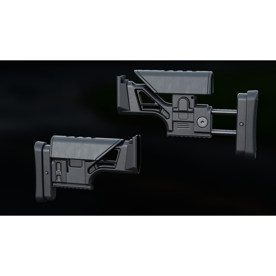 FN MK 20 SSR Stock 3D Model – Low Poly Game Ready Asset, FBX, OBJ - View 15