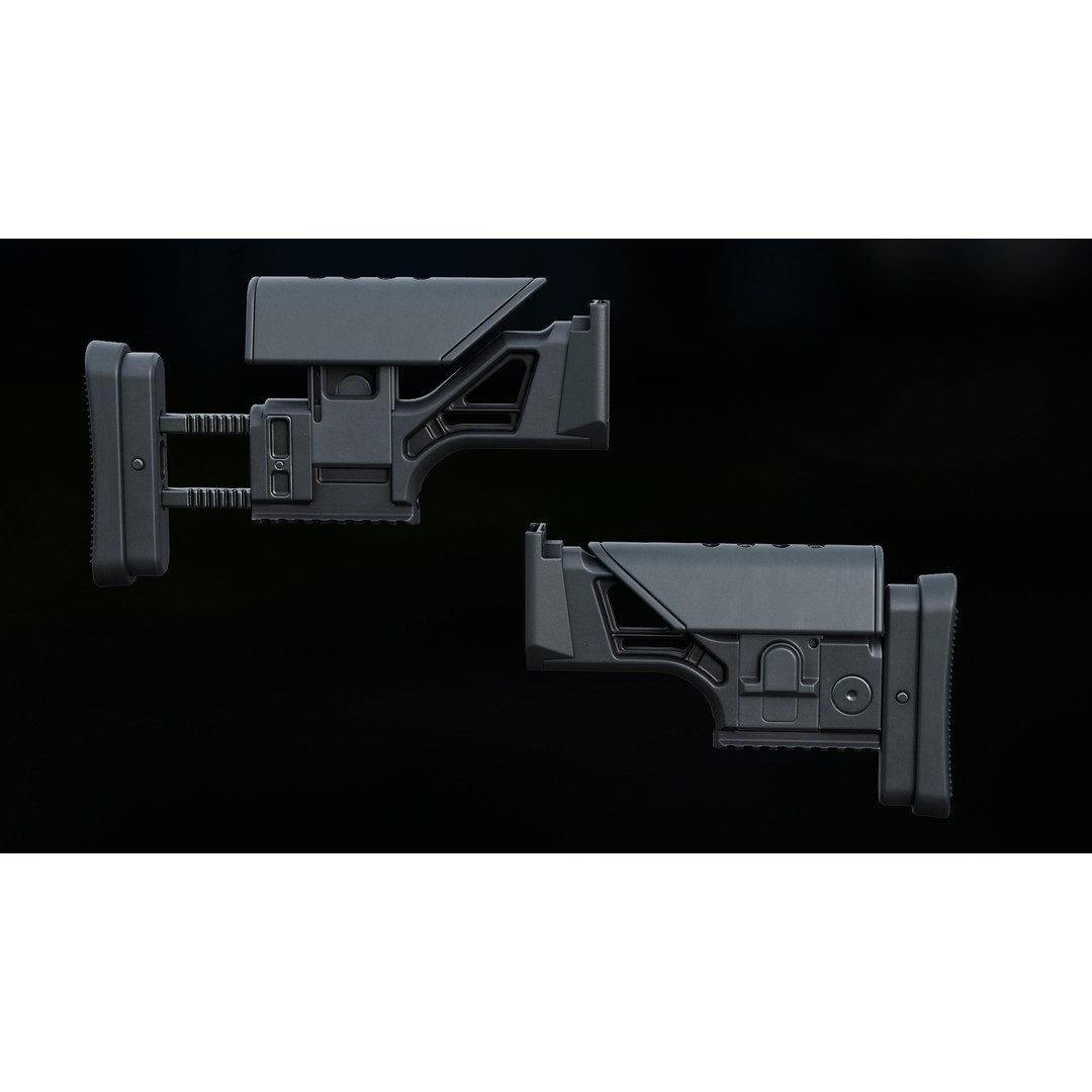 FN MK 20 SSR Stock 3D Model – Low Poly Game Ready Asset, FBX, OBJ - View 17