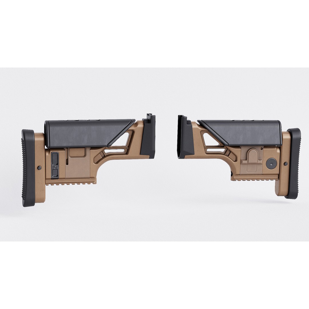 FN MK 20 SSR Stock 3D Model – Low Poly Game Ready Asset, FBX, OBJ - View 9