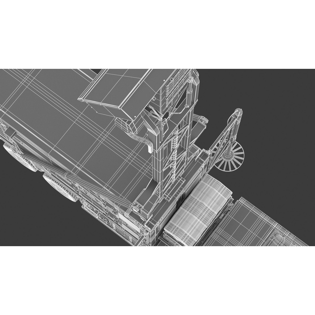 Mobile Tracking Radar Truck 3D Model – High Poly PBR Asset for Games, FBX, OBJ